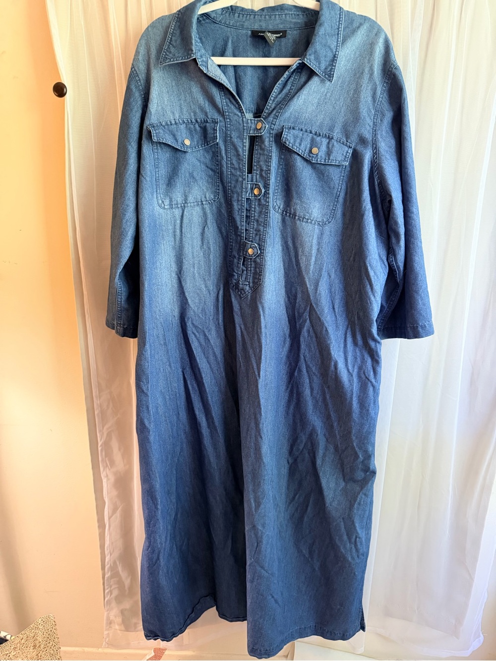 Ashley Stewart Blue Denim maxi dress Sz 22/24